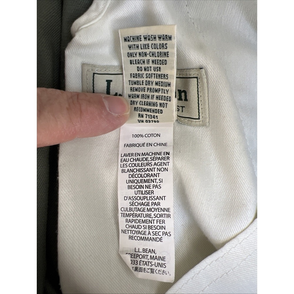 LL Bean Men's Pleated Khaki Shorts 35 Olive Green Comfort Waist Outdoor Staple - Picture 7 of 15